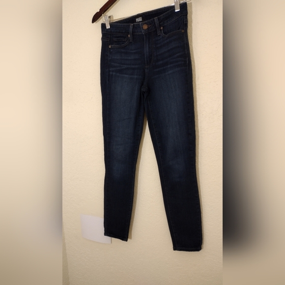 Paige Hoxton Ankle Dark Wash Denim Blue Jeans - Picture 6 of 10